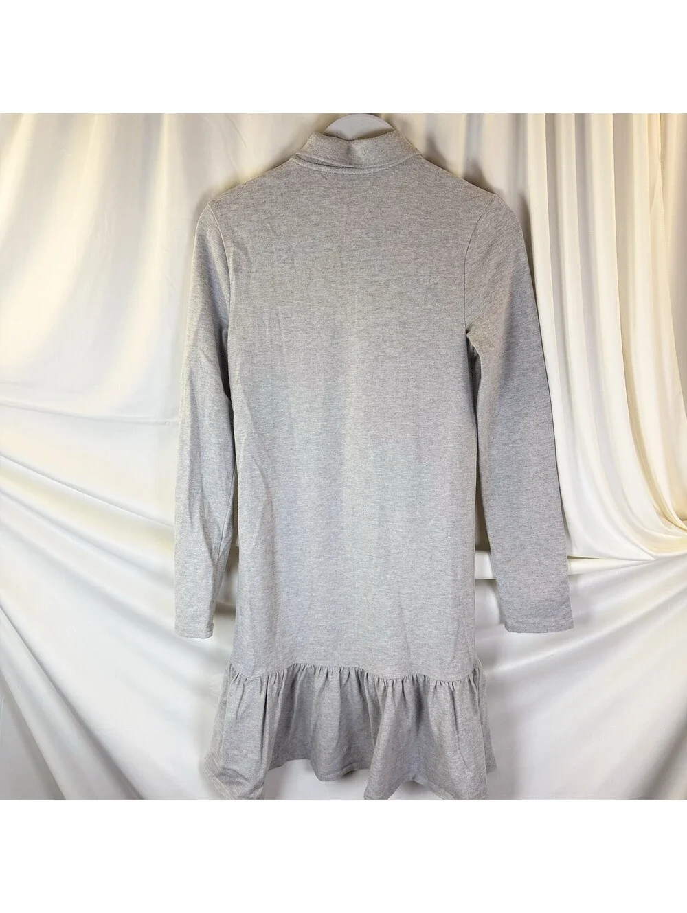 Ralph Lauren Girls Polo Dress XL (16) Gray w Large Embroidered Pink Pony